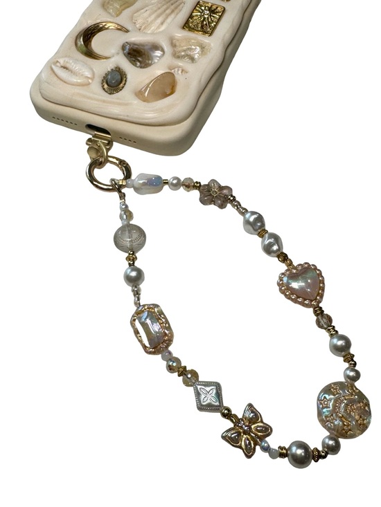 Other - ✨🫧 Handmade Neutral Tone Bling Phone Wrist Strap Jewelry 🫧✨